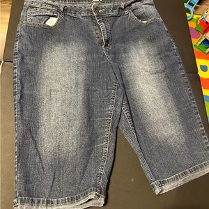 Knee length jean shorts